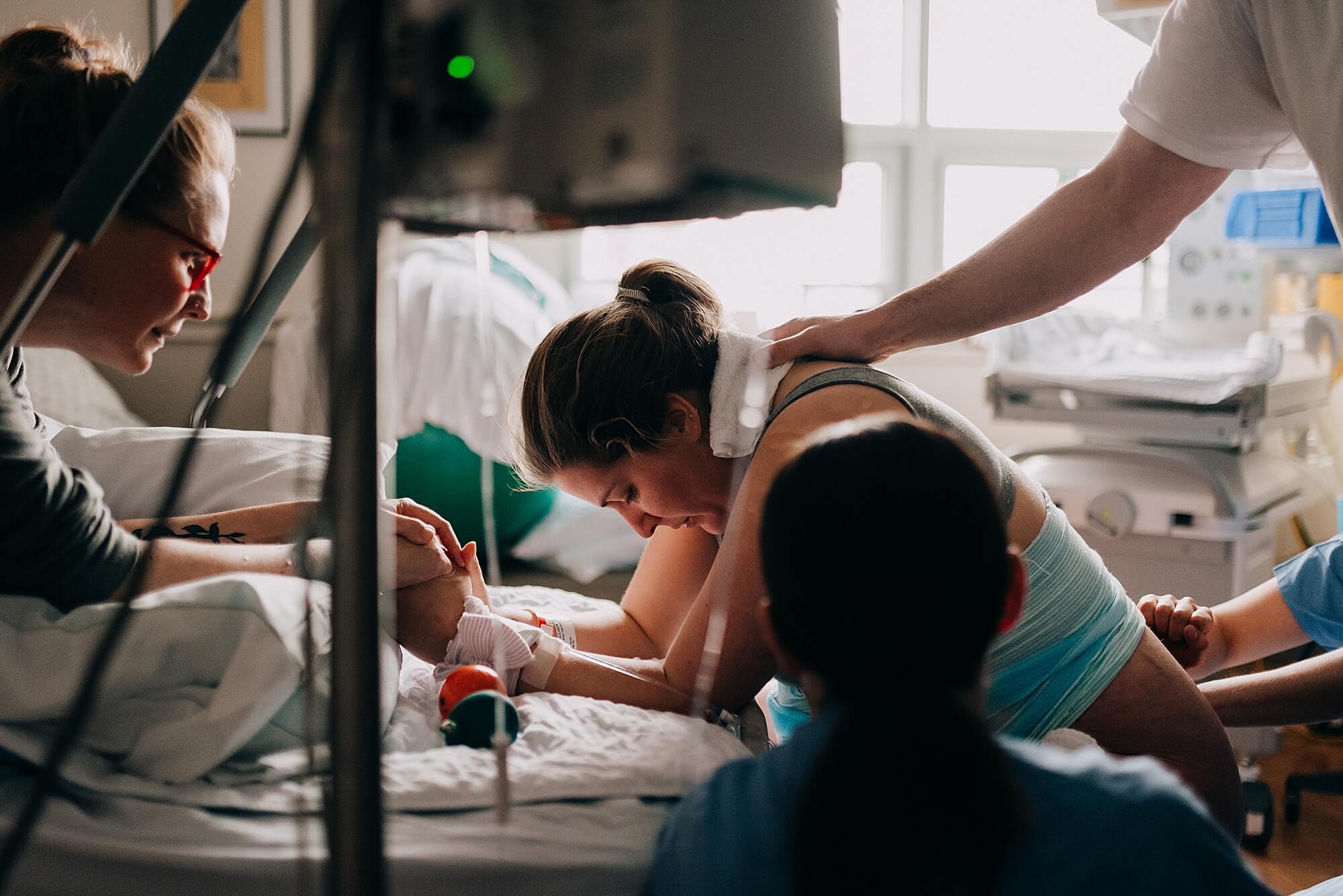 An image of a mother in labor at BID Plymouth OBGYN