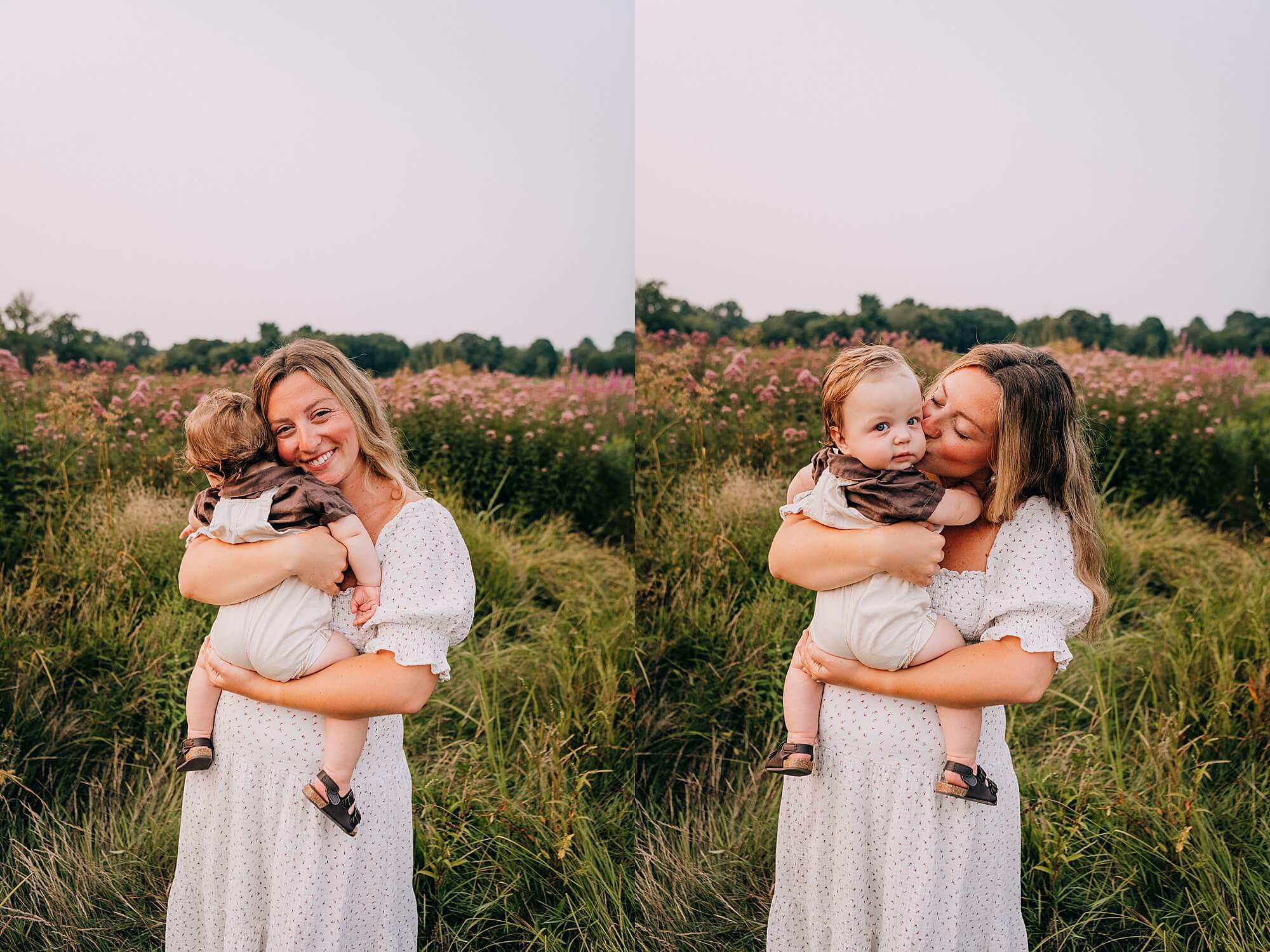 A mother holds her son during her family photos with Duxbury MA photographer Allison Wolf